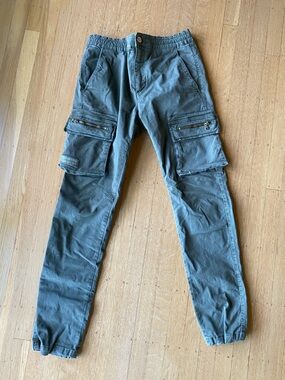 Zara Men's Navy Green Cargo Pants, Medium